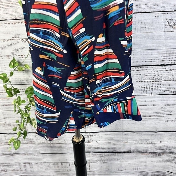 Soft Surroundings Blouse Shirt size Medium Sail Away Sailor Sail Boats Nautical - Picture 16 of 16